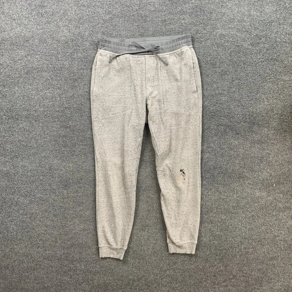 Lululemon Joggers Mens L Large Grey At Ease Heathered Workout Sweatpants *READ